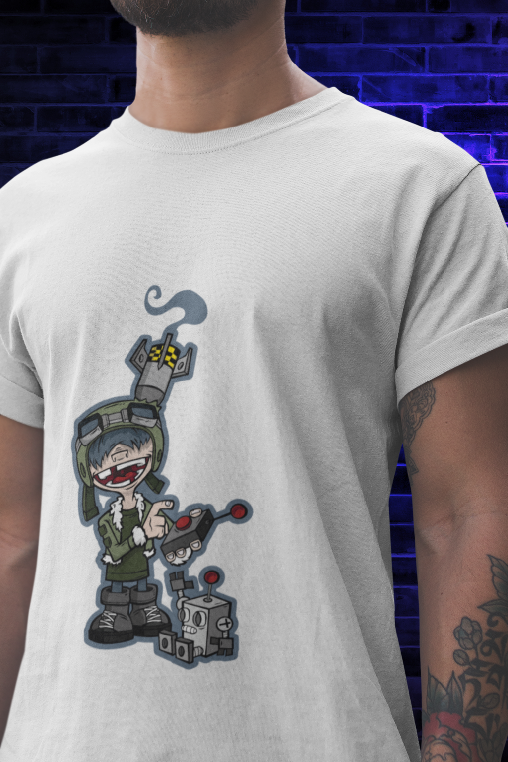 Gamer Commander Graphic Tee white