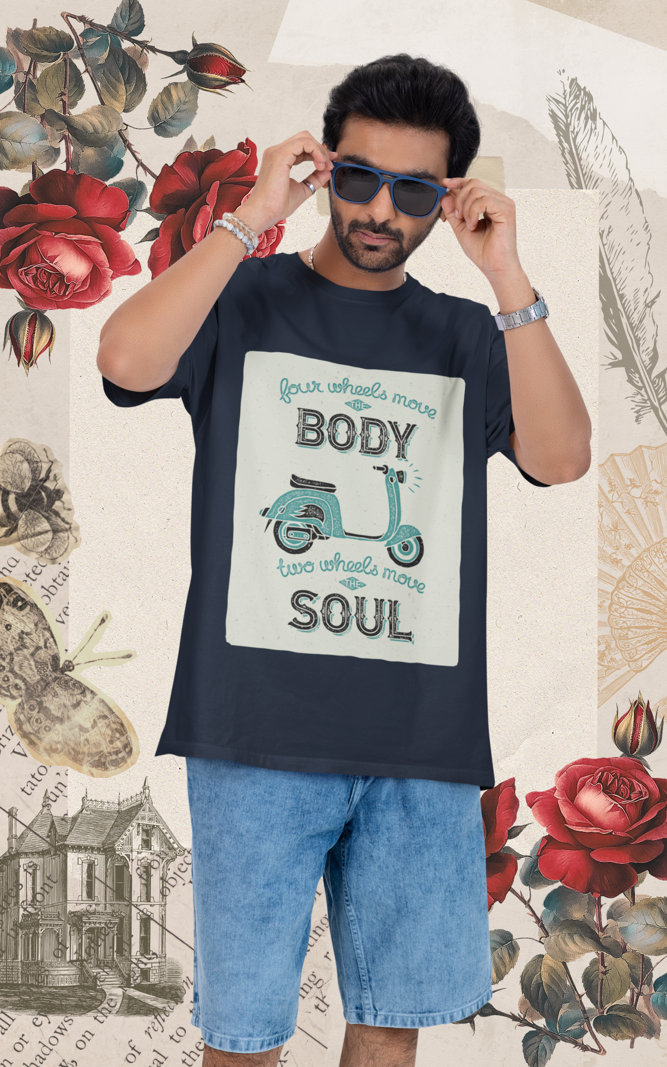 Soul Rider Oversized Tee navy blue