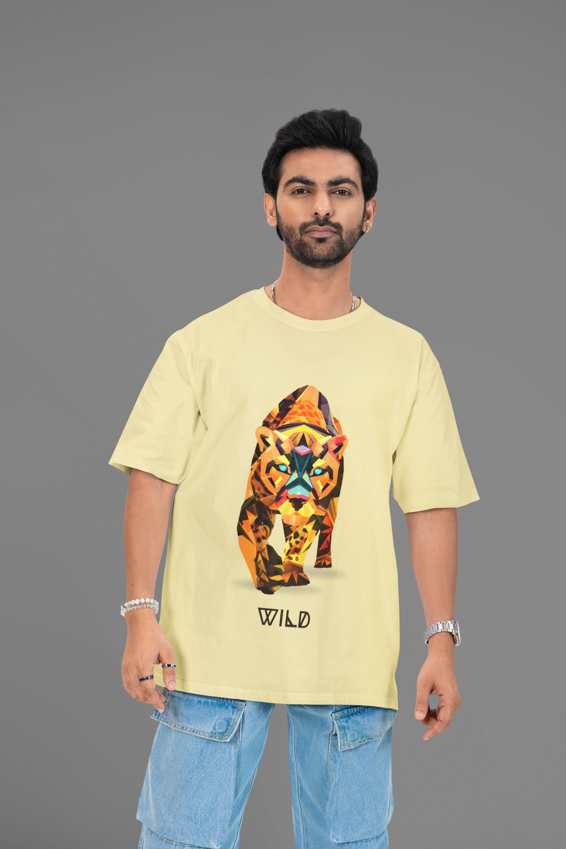 wild unisex t-shirt beige size S M L XL XXL XS